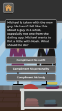 Screenshot: How should Michael flirt?